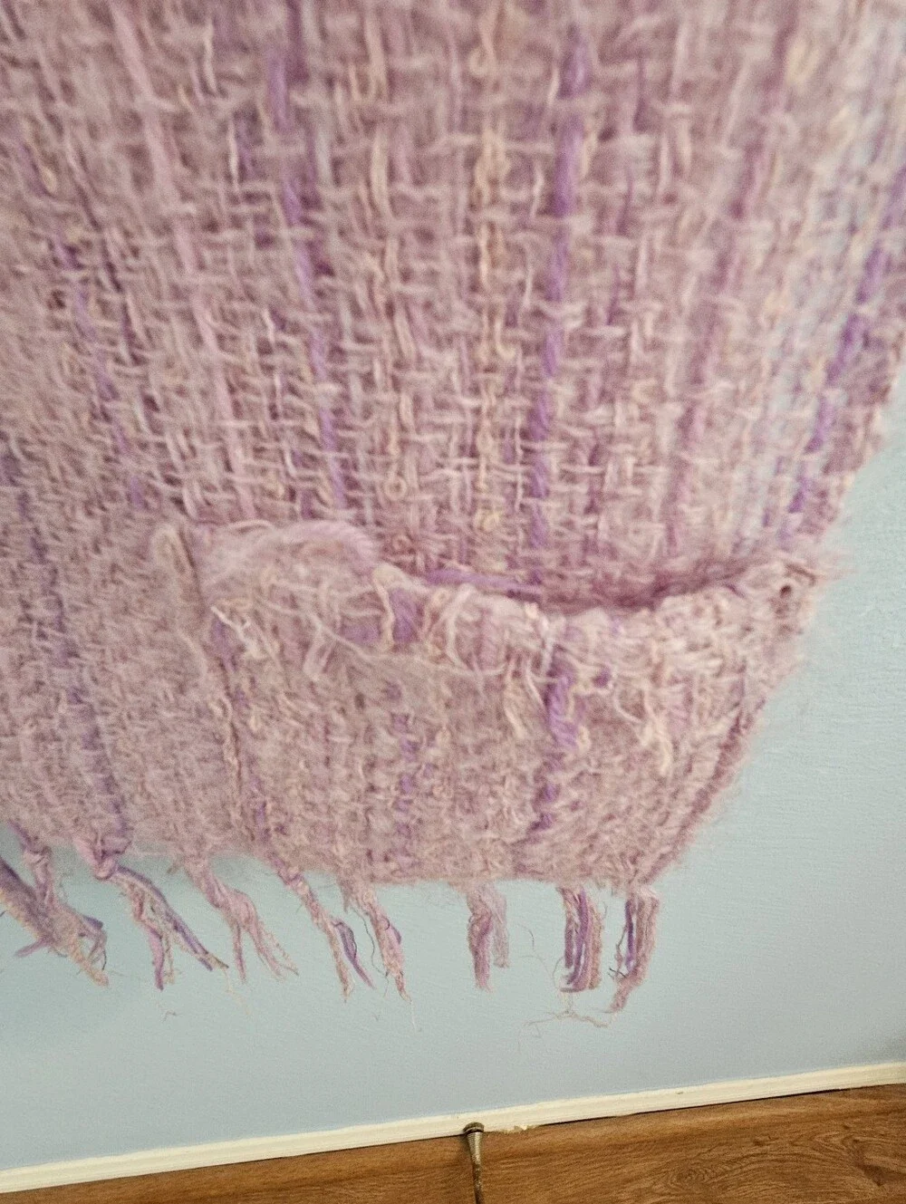 Vintage purple Fringe Knit Women’s Shawl